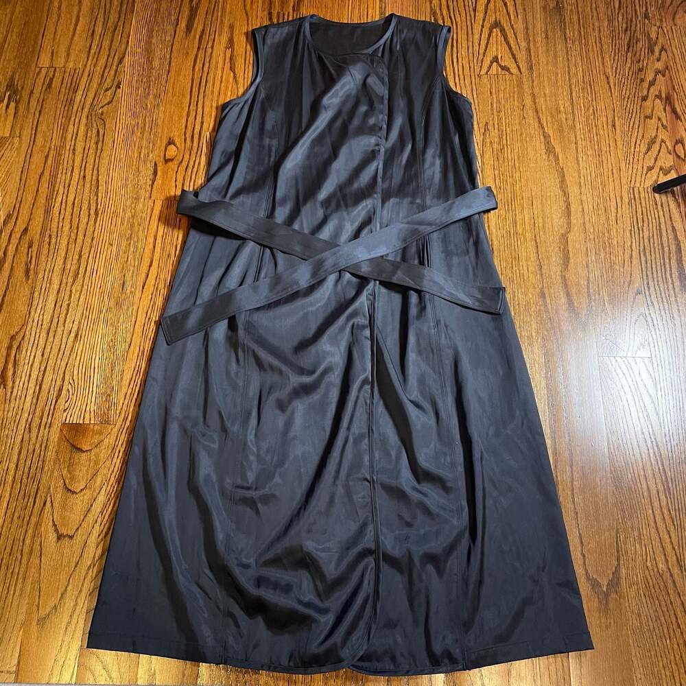 Elaine Kim Tabitha Cupro V Neck Dress - Ink
